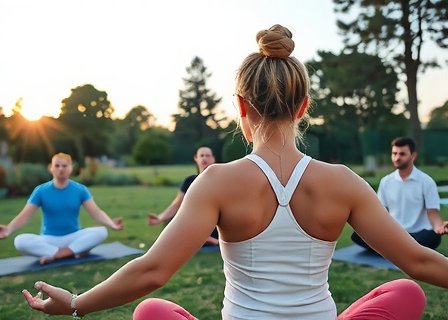 Meditation group in Seville park