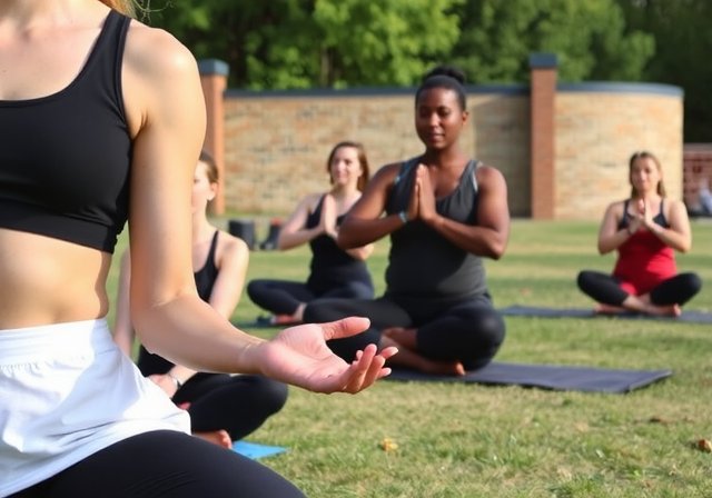 Group meditation session in Seville studio