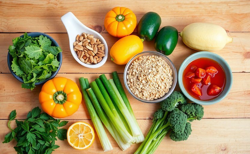 Healthy meal prep with fresh ingredients